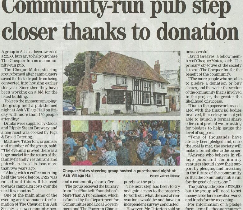 The evening proved there is a desperate need for the return of a Community Village Pub in Ash.